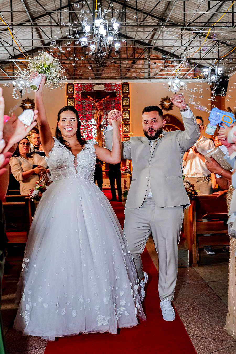 Momento emocionante de casamento